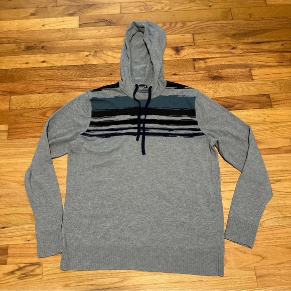 Smartwool Gray Striped Hoodie pullover Sweater size M - Picture 1 of 10